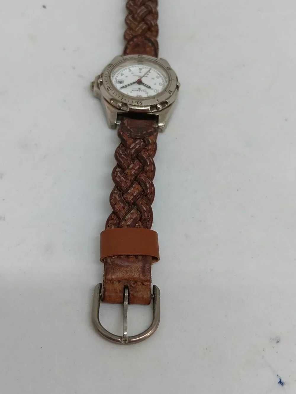 Coleman 40-014 Women's 29mm White Dial Silver Tone Date Watch NEW BATTERY